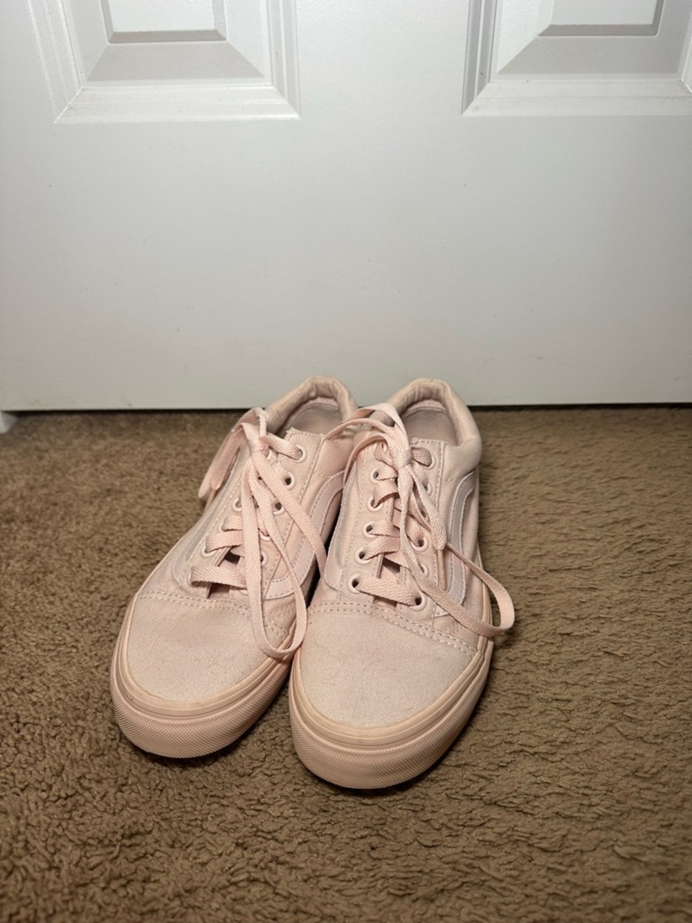 Vans Old Skool Women’s Sneakers Lace Up Light Pink Size 6.5 Off The Wall